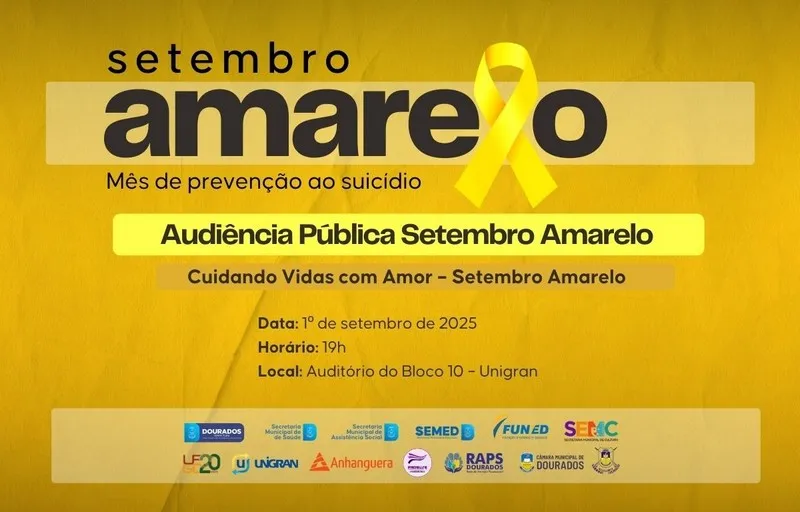 Dourados abre Setembro Amarelo com audiência pública sobre saúde mental e qualidade de vida